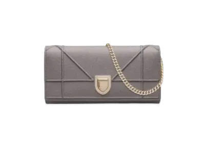 Dior Diorama Carfskin Wallet "Gray"