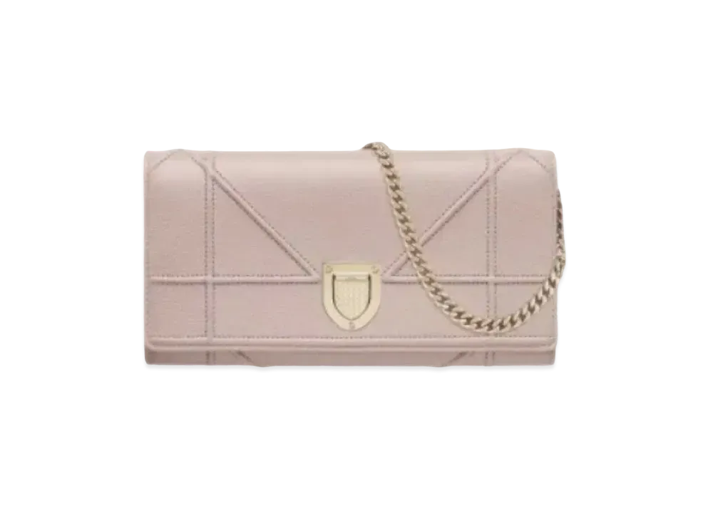 Dior Diorama Curfskin Wallet "Soft Pink"