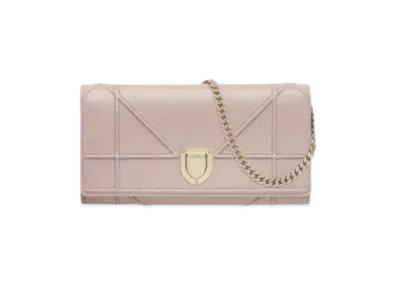 Dior Diorama Curfskin Wallet "Soft Pink"