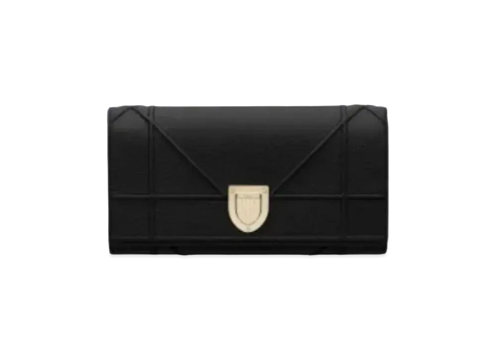 Dior Diorama Curfskin Wallet "Black"
