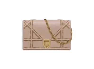 Dior Cannage Pattern Lambskin Wallet "Pink"