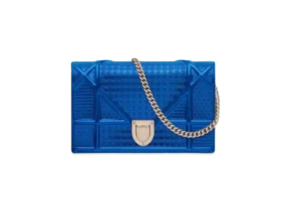 Dior Microcanage Mini Cannage Calf Skin Wallet "Blue"