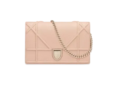 Dior Diorama Nude Grainskin Wallet "Beige"