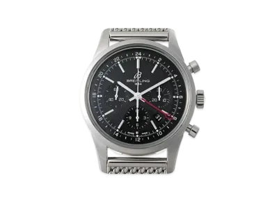 Breitling Transocean Chronograph GMT World Exclusive 2000 "Black/Stainless Steel"
