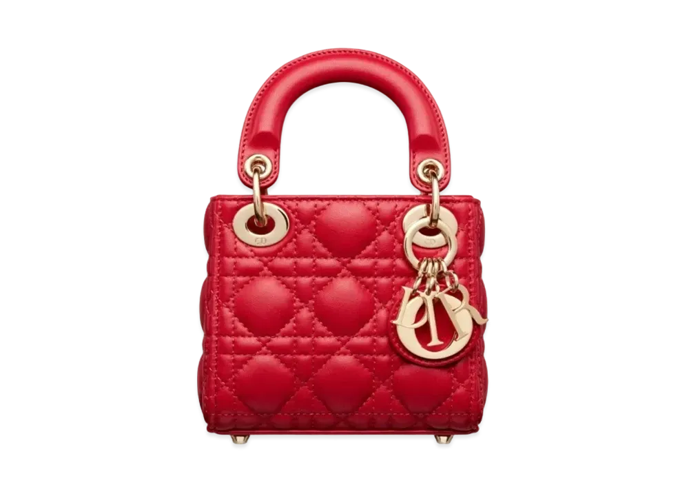 Dior Micro Lady Bag Cannage Lambskin "Scarlet Red"