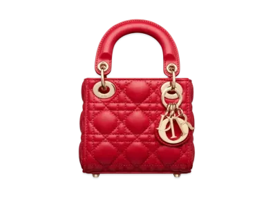 Dior Micro Lady Bag Cannage Lambskin "Scarlet Red"