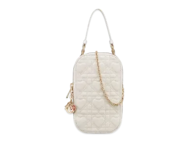 Dior Amour Lady Phone Holder Cannage Lambskin "Latte"
