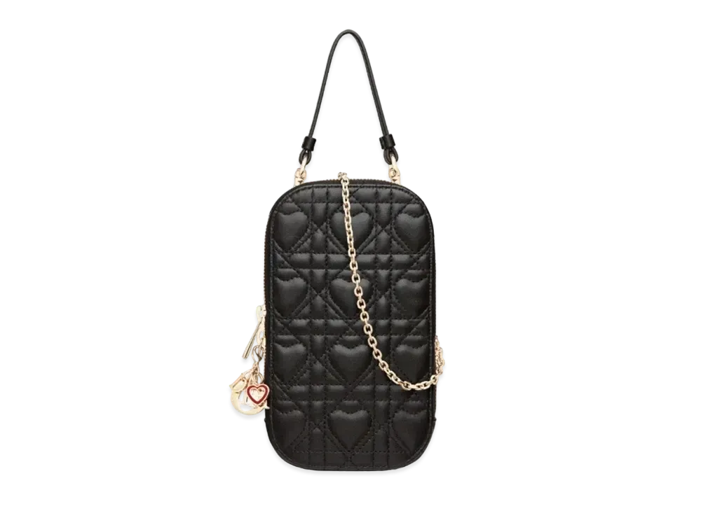 Dior Amour Lady Phone Holder Cannage Lambskin "Black"