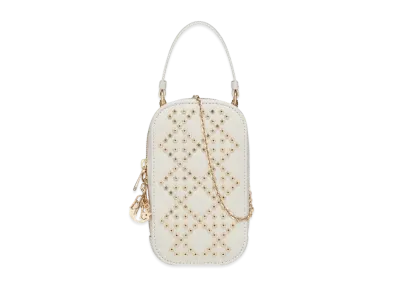 Dior Lady Phone Holder Cannage Lambskin with Star Motif "Latte"