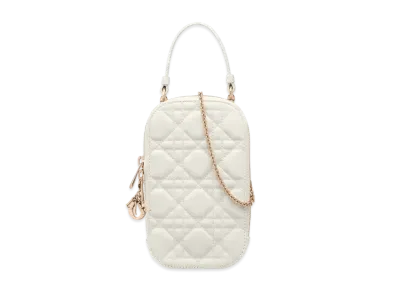 Dior Lady Phone Holder Cannage Lambskin "Latte"