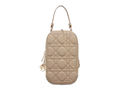 Dior Lady Phone Holder Cannage Lambskin "Sand"