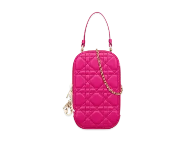 Dior Lady Phone Holder Cannage Lambskin "Rani Pink"