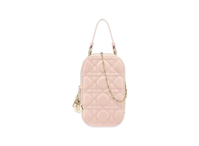 Dior Lady Dior Phone Holder Cannage Lambskin Japan Exclusive "Powder Pink"