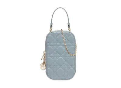 Dior Lady Phone Holder Cannage Lambskin "Cloud Blue"