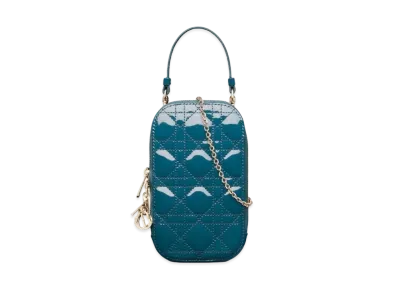 Dior Lady Dior Phone Holder "Blue"