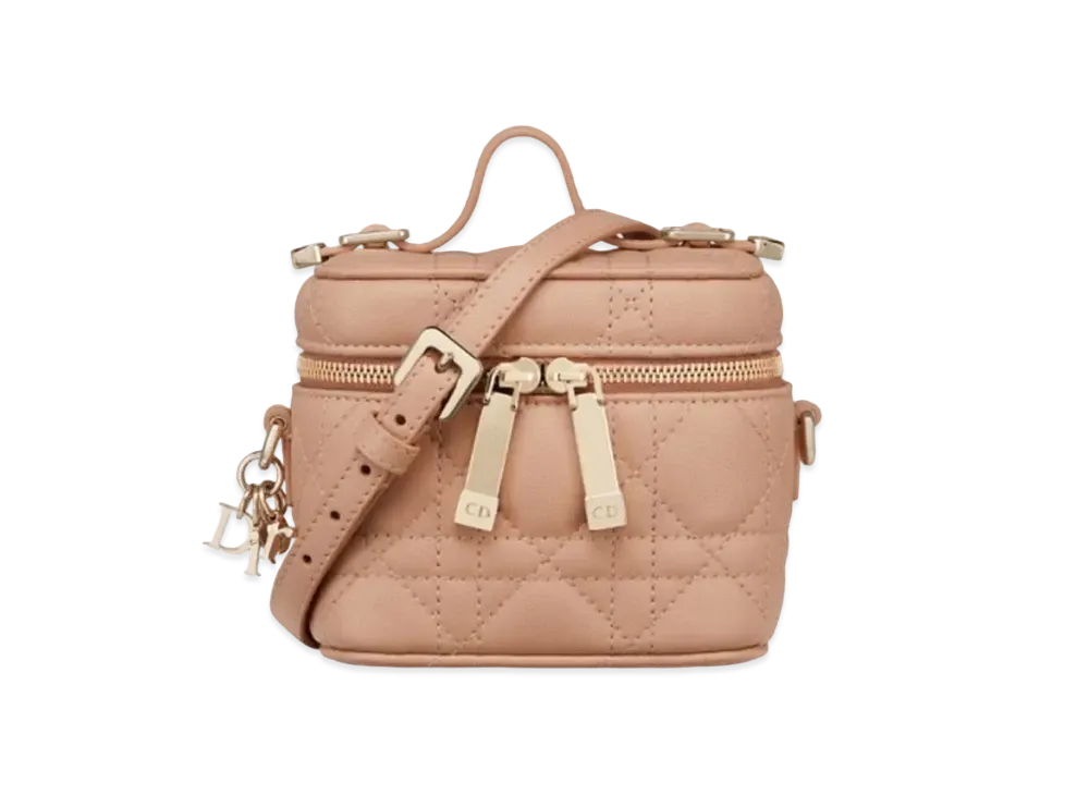 Dior Micro Lady Vanity Case Cannage Lambskin "Rose Des Vents"