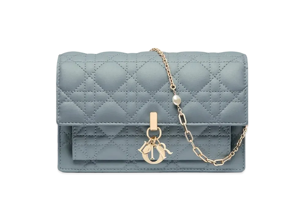 Dior Lady Chain Pouch Cloud Cannage Lambskin "Blue"