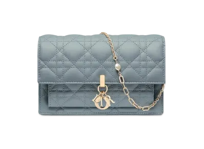 Dior Lady Chain Pouch Cloud Cannage Lambskin "Blue"