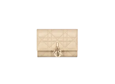 Dior My Dior Glycine Wallet Cannage Calfskin "Powder Beige/Pail Pink"