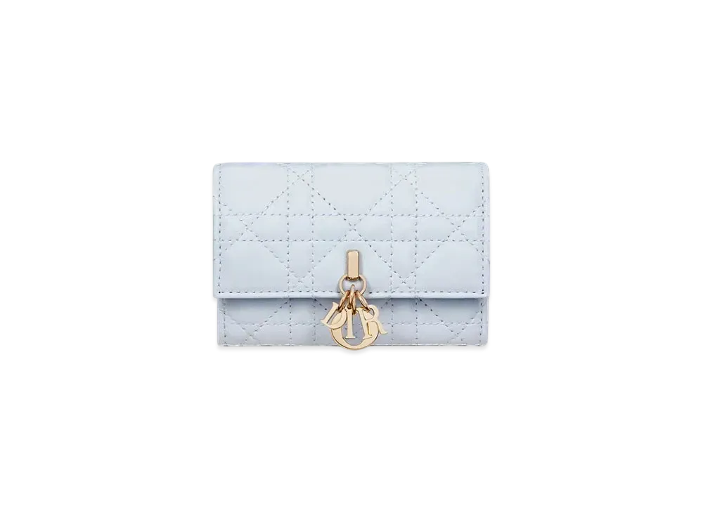 Dior My Dior Glycine Wallet Cannage Lambskin "Shirt Blue"