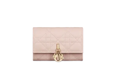 Dior Miss Dior Glycine Wallet Cannage Lambskin "Powder Pink"