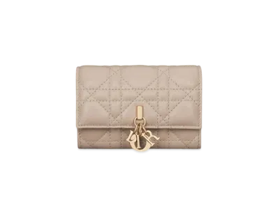 Dior Miss Dior Glycine Wallet Cannage Lambskin "Powder Beige"