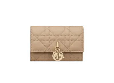 Dior Miss Dior Glycine Wallet Cannage Lambskin "Biscuit"