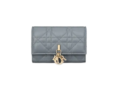 Dior Miss Dior Glycine Wallet Cannage Lambskin "Cloud Blue"