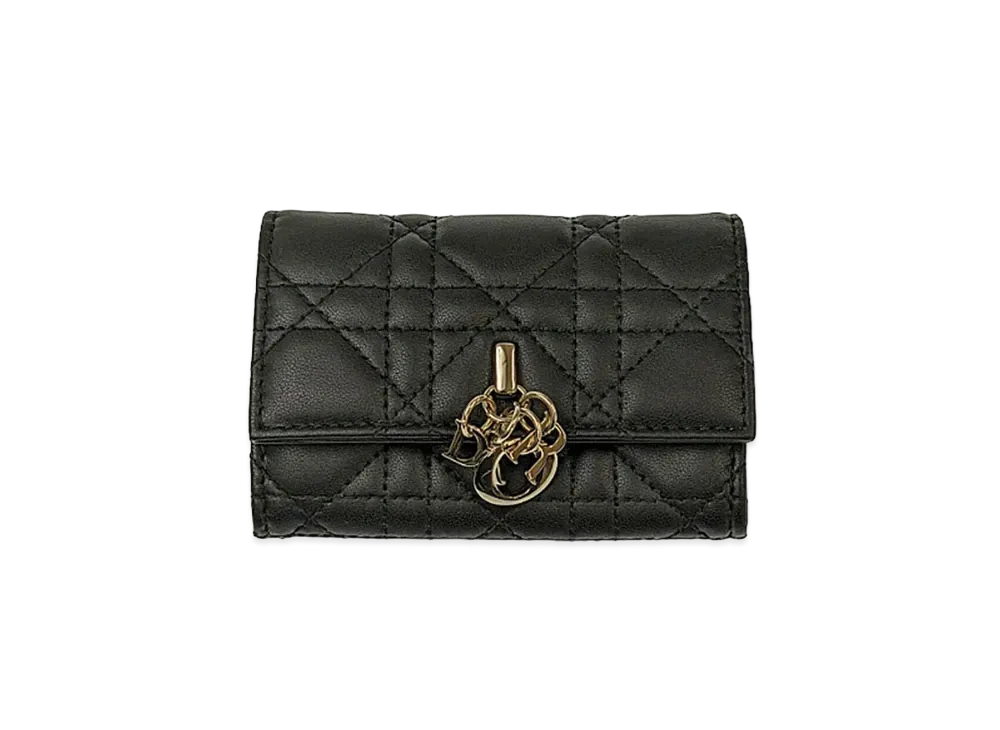 Dior Miss Dior Glycine Wallet Cannage Lambskin "Black"