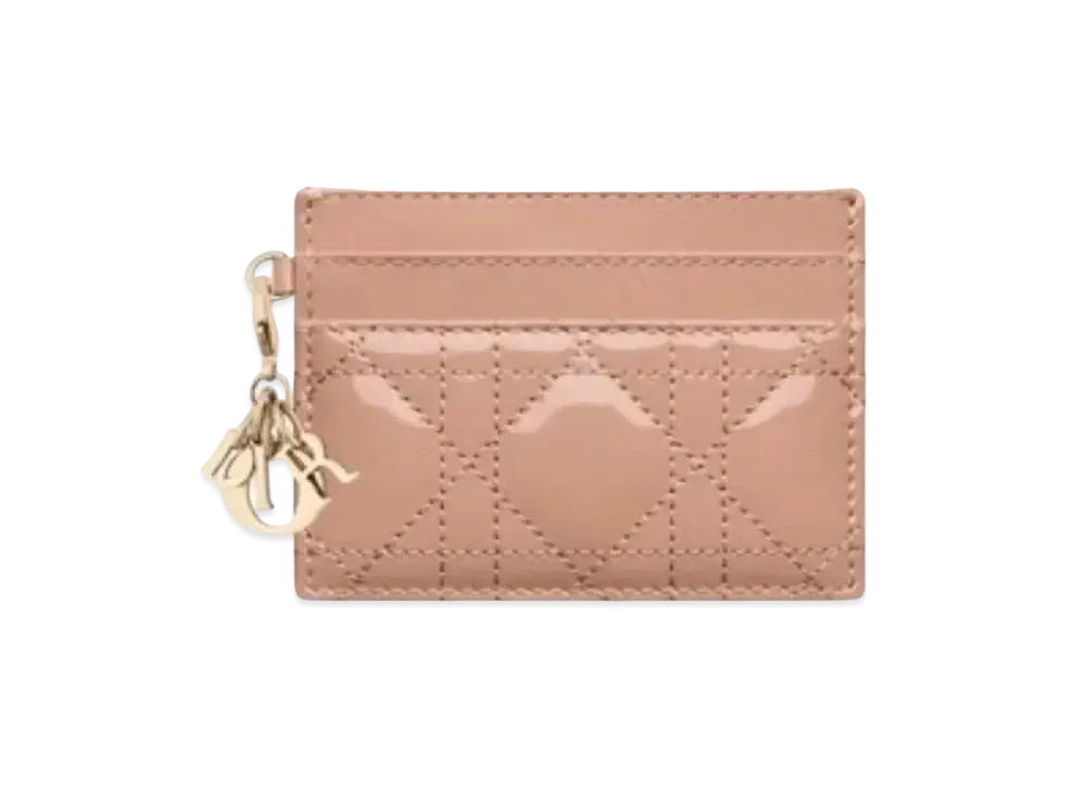 Dior Five Grid Card Holder "Rose Pink"