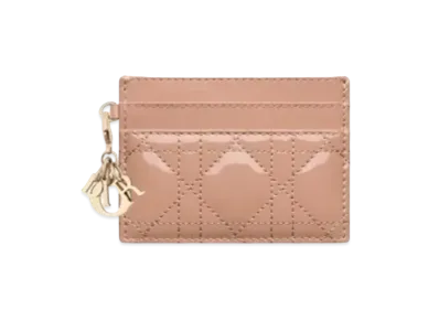 Dior Five Grid Card Holder "Rose Pink"