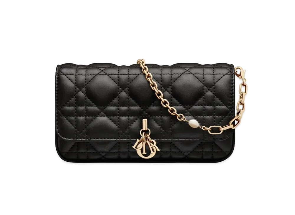 Dior Lady Phone Pouch Cannage Lambskin "Black"