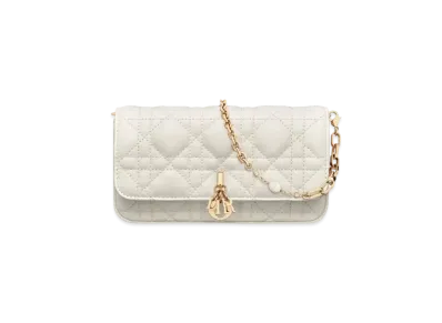 Dior Lady Phone Pouch Cannage Lambskin "Latte"