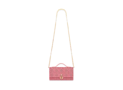 Dior Miss Dior Mini Bag Cannage Cotton Micropearl Embroidery "Light Pink"