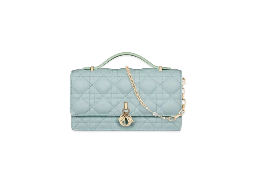 Dior My Dior Mini Bag Two-Tone Cannage Lambskin "Celestial Blue/Pastel Mint"