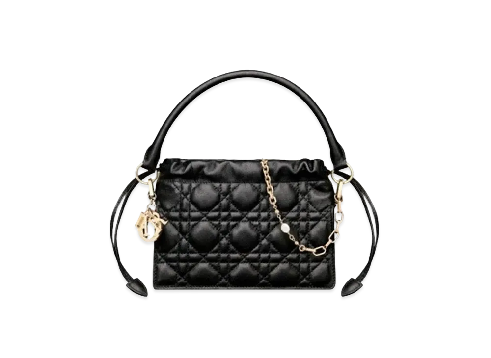 DIOR My Dior ミニバッグ ラムスキン ブラックショルダーバッグ DIOR | My Dior ミニバッグ カナージュ ラムスキン