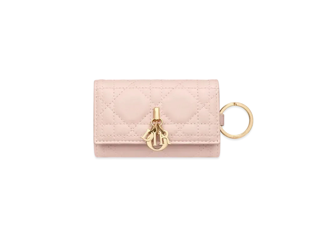 Dior My Dior Aster Key Case Cannage Lambskin "Powder Pink"