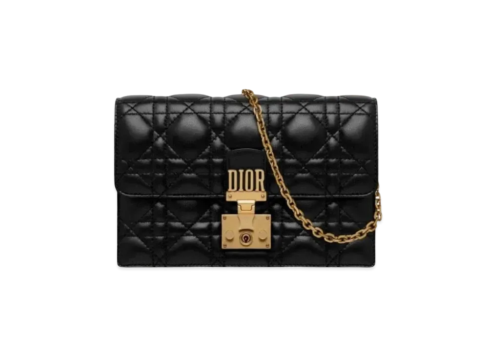 Dior Cannage Pattern Lambskin Wallet "Black"