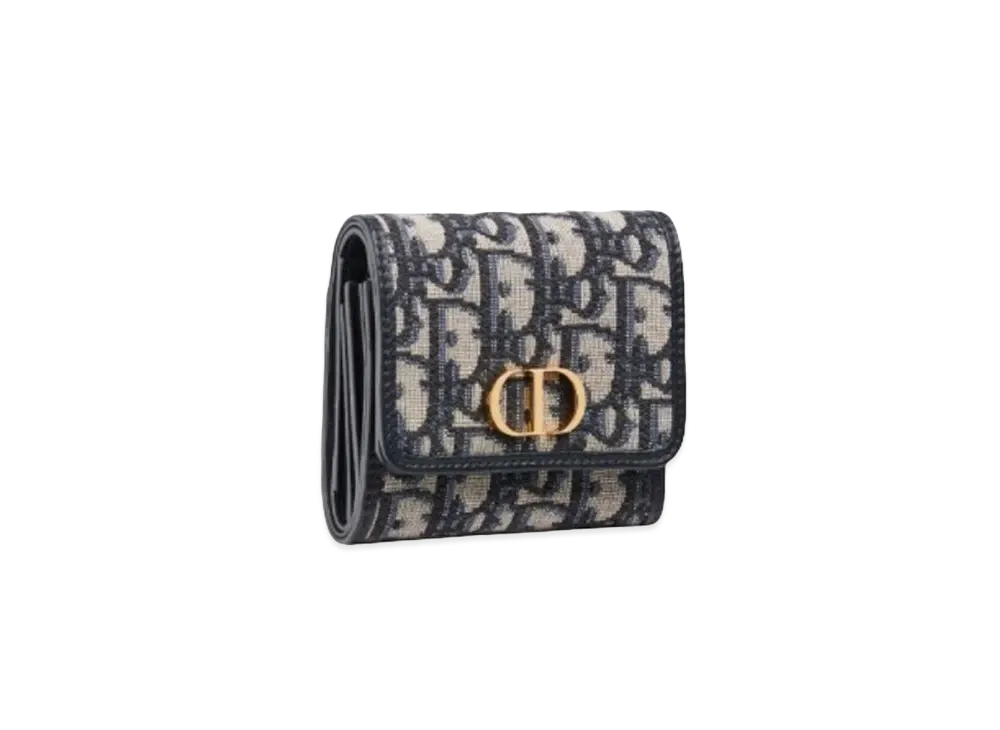 Dior 30 Montaigne Lotus Wallet "Blue"