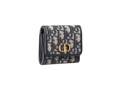 Dior 30 Montaigne Lotus Wallet "Blue"