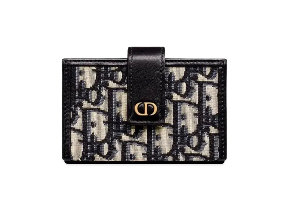Dior Oburiku Print 30 Montenyu Card Holder "Blue"