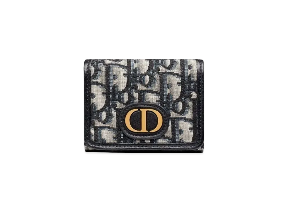 ディオール 30 モンテーニュ コンパクト ウォレット "ブルー" S2084UTZQ_M928