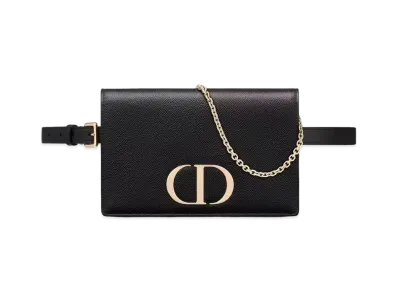 Dior 2in1 30 Montaigne Pouch Grained Calfskin "Black"