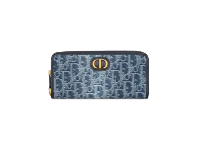 Dior 30 Montaigne Voyageur Long Wallet Denim Dior Oblique Jacquard "Blue"