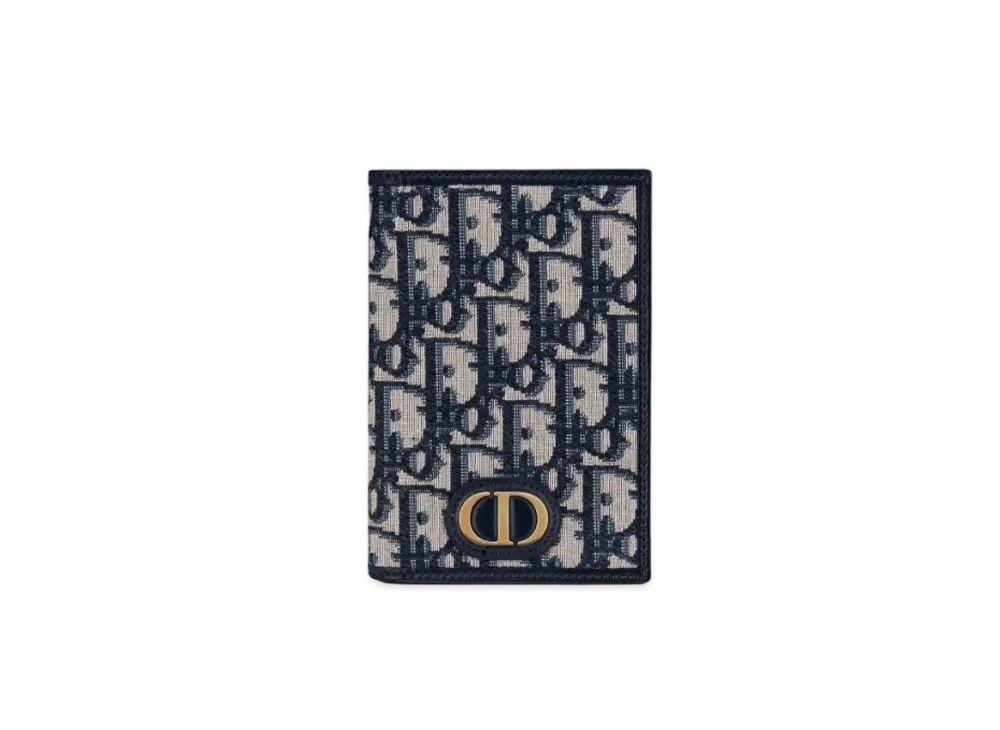 Dior 30 Montaigne Passport Holder "Blue"