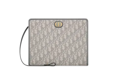 Dior Medium 30 Montaigne Pouch Dior Oblique Jacquard "Gray"