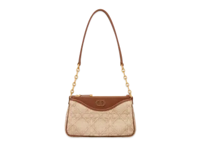 Dior 30 Montaigne Hobo Avenue Mini Bag Cannage Raffia "Natural"