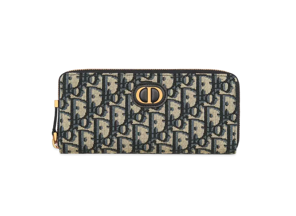 Dior 30 Montaigne Voyageur Slim Wallet Dior Oblique Jacquard "Blue"