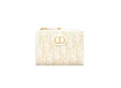Dior 30 Montaigne Dahlia Wallet Dior Oblique Jacquard "Gold"