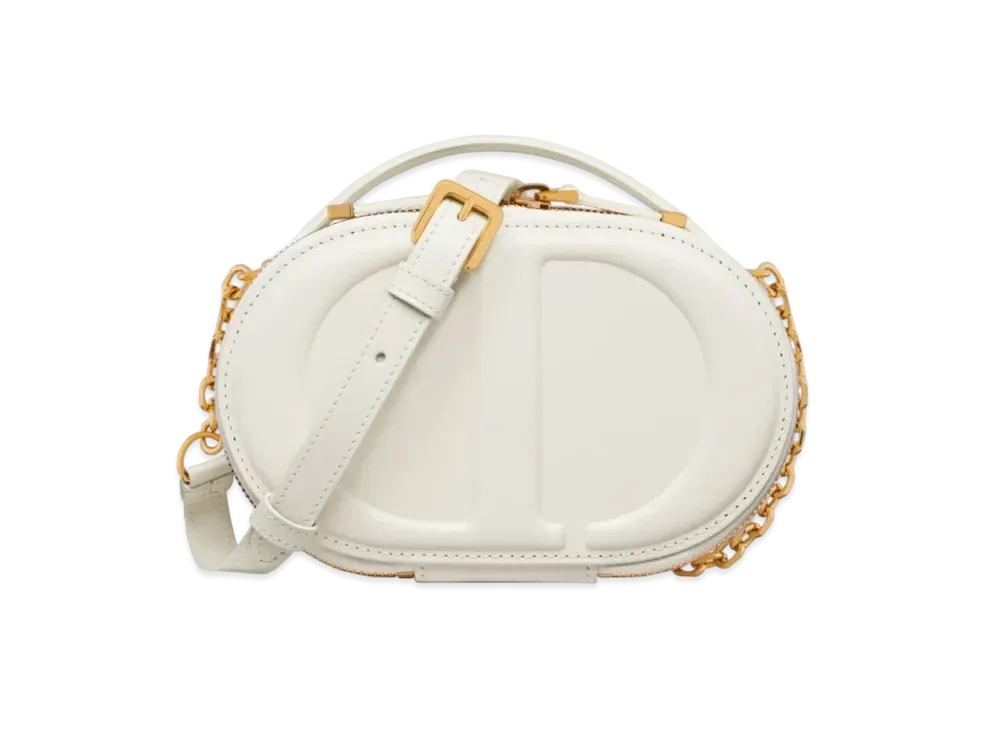 Dior CD Signature Oval Camera Bag Calfskin Embossed "Latte"